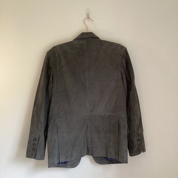 Leather Cult Men's Gray Leather Sport Coat/Blazer Size 38 - Picture 2 of 9